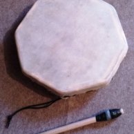 Tambour chamanique octogonal (grand 46 cm de diamètre)